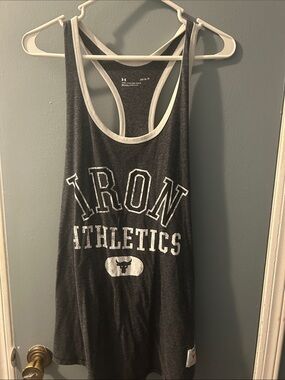 Under Armour Charcoal Racerback Tank with White Trim